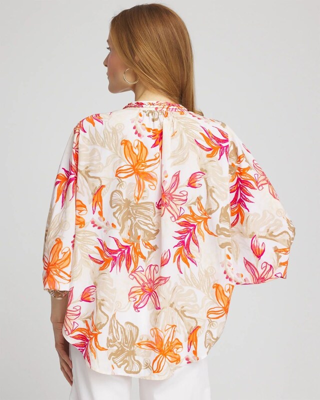 Floral Braided Batwing Blouse - image 3